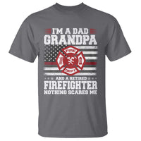 Retired Firefighter Grandpa T Shirt Retro American Flag - Wonder Print Shop