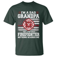 Retired Firefighter Grandpa T Shirt Retro American Flag - Wonder Print Shop