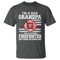 Retired Firefighter Grandpa T Shirt Retro American Flag - Wonder Print Shop