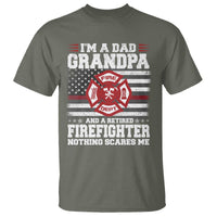 Retired Firefighter Grandpa T Shirt Retro American Flag - Wonder Print Shop