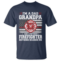 Retired Firefighter Grandpa T Shirt Retro American Flag - Wonder Print Shop