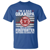Retired Firefighter Grandpa T Shirt Retro American Flag - Wonder Print Shop