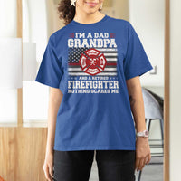 Retired Firefighter Grandpa T Shirt For Women Retro American Flag - Wonder Print Shop