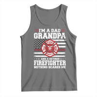 Retired Firefighter Grandpa Tank Top Retro American Flag - Wonder Print Shop