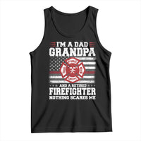 Retired Firefighter Grandpa Tank Top Retro American Flag - Wonder Print Shop