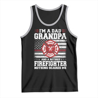 Retired Firefighter Grandpa Tank Top Retro American Flag - Wonder Print Shop