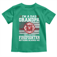 Retired Firefighter Grandpa Toddler T Shirt Retro American Flag - Wonder Print Shop
