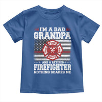 Retired Firefighter Grandpa Toddler T Shirt Retro American Flag - Wonder Print Shop