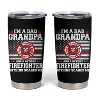 Retired Firefighter Grandpa Tumbler Cup Retro American Flag - Wonder Print Shop