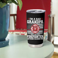 Retired Firefighter Grandpa Tumbler Cup Retro American Flag - Wonder Print Shop