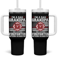 Retired Firefighter Grandpa Tumbler With Handle Retro American Flag - Wonder Print Shop