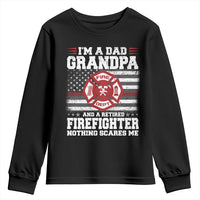 Retired Firefighter Grandpa Youth Sweatshirt Retro American Flag - Wonder Print Shop