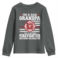 Retired Firefighter Grandpa Youth Sweatshirt Retro American Flag - Wonder Print Shop