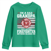 Retired Firefighter Grandpa Youth Sweatshirt Retro American Flag - Wonder Print Shop
