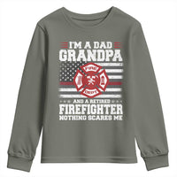Retired Firefighter Grandpa Youth Sweatshirt Retro American Flag - Wonder Print Shop