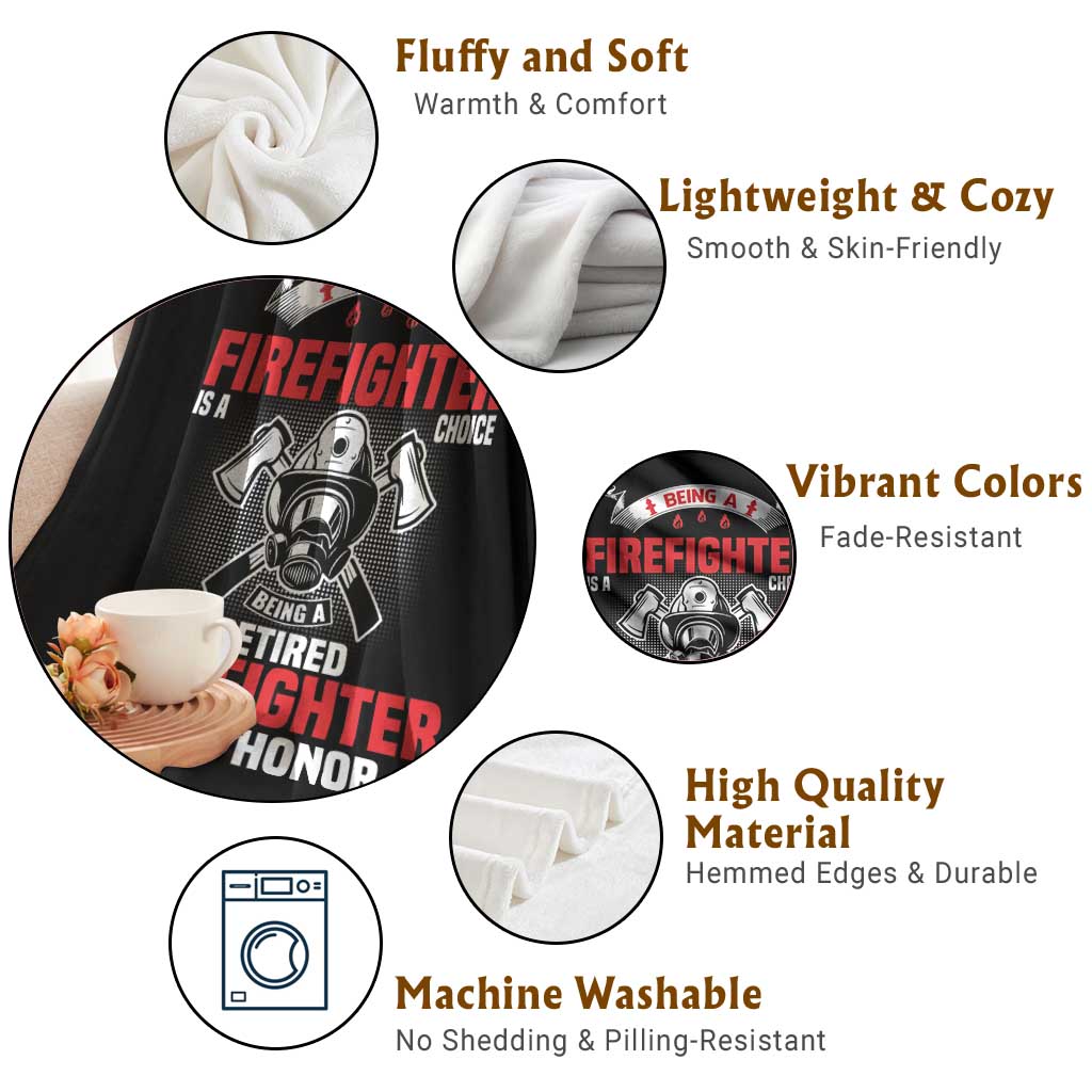 Retired Firefighter Throw Blanket Is An Honor Funny Retirement Gifts - Wonder Print Shop