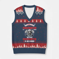 Retired Firefighter V-Neck Knit Sweater Vest Is An Honor Funny Retirement Gifts - Wonder Print Shop