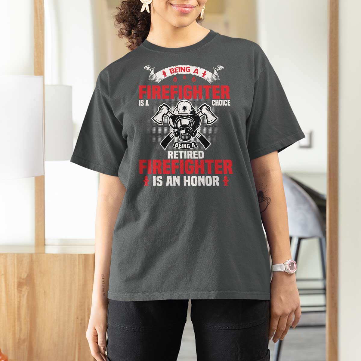 Retired Firefighter T Shirt For Women Is An Honor Funny Retirement Gifts - Wonder Print Shop