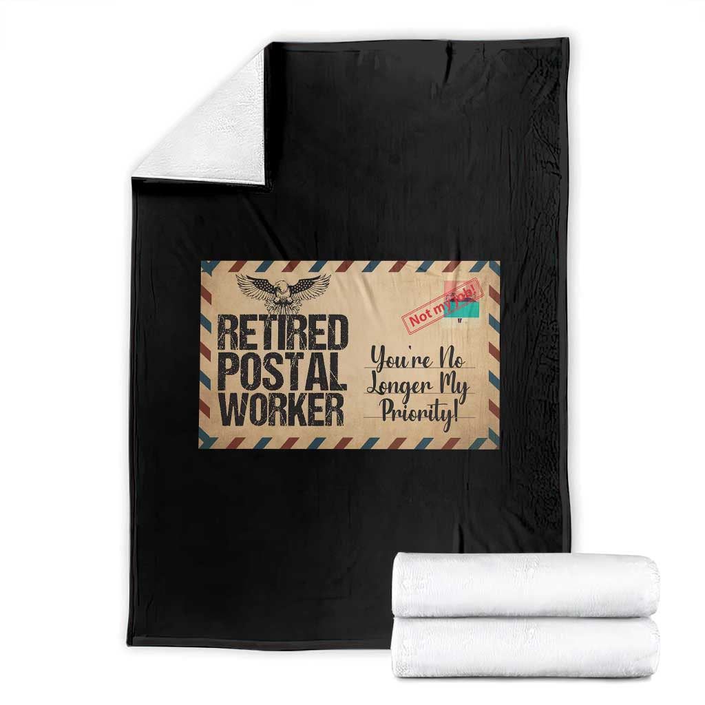 Retired Postal Worker Throw Blanket No Longer My Priority Retirement Gifts - Wonder Print Shop