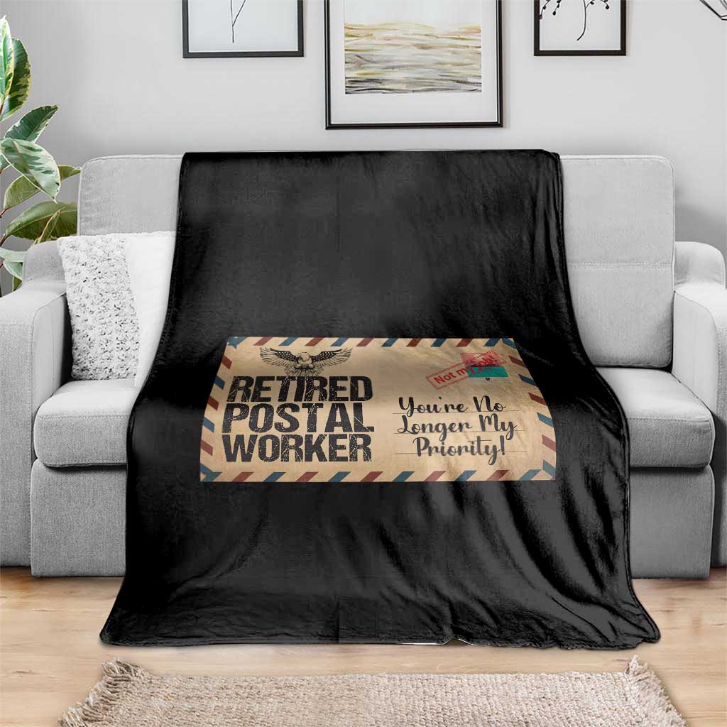 Retired Postal Worker Throw Blanket No Longer My Priority Retirement Gifts - Wonder Print Shop