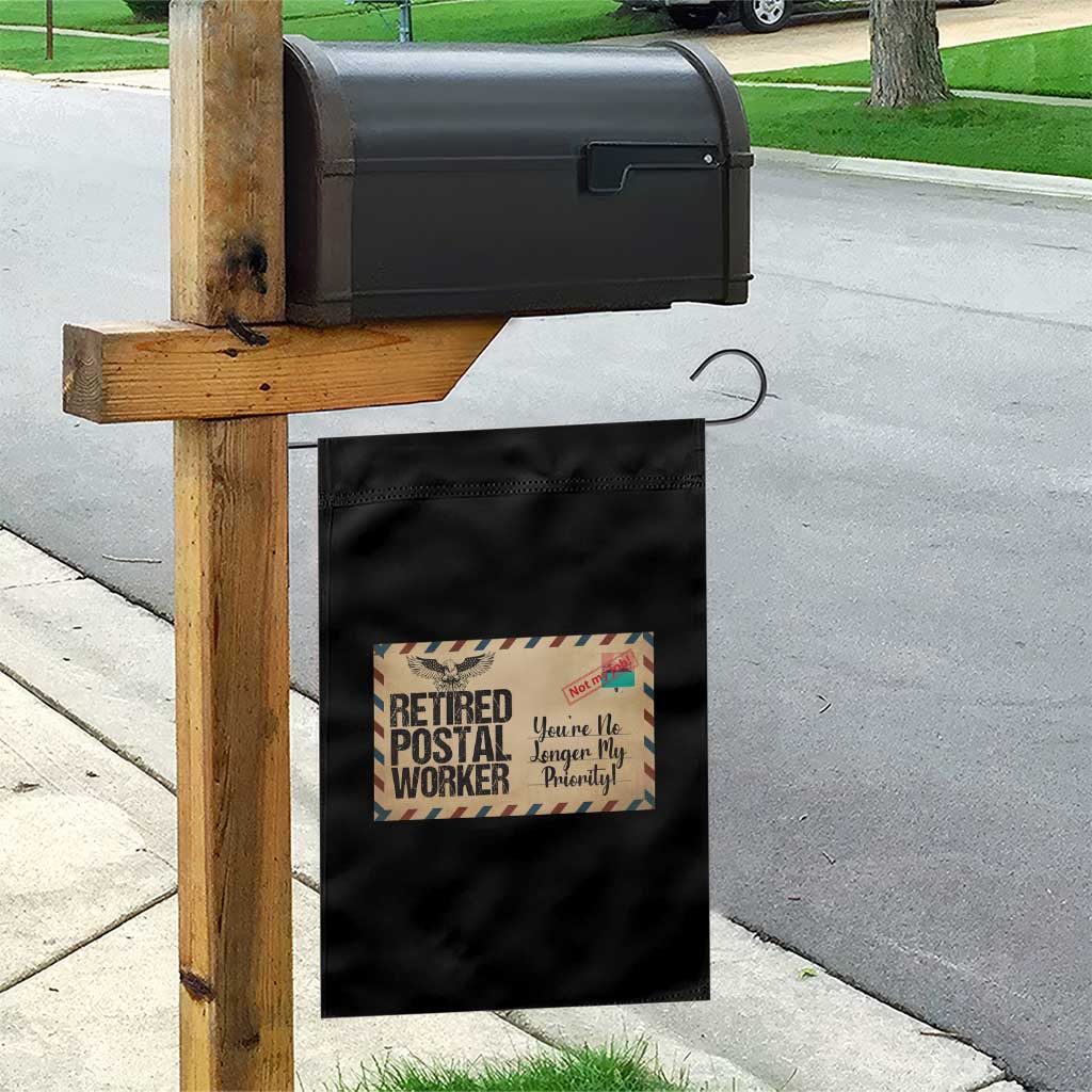 Retired Postal Worker Garden Flag No Longer My Priority Retirement Gifts - Wonder Print Shop