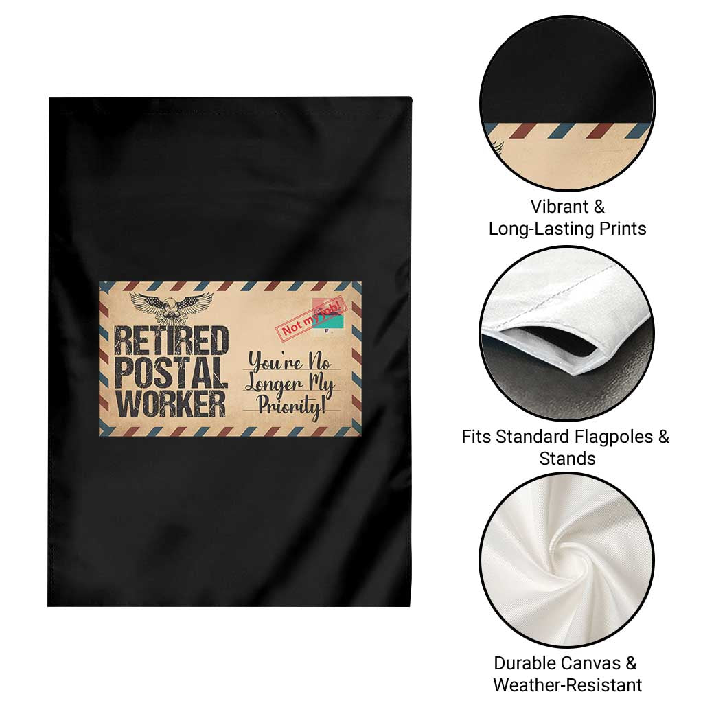 Retired Postal Worker Garden Flag No Longer My Priority Retirement Gifts - Wonder Print Shop