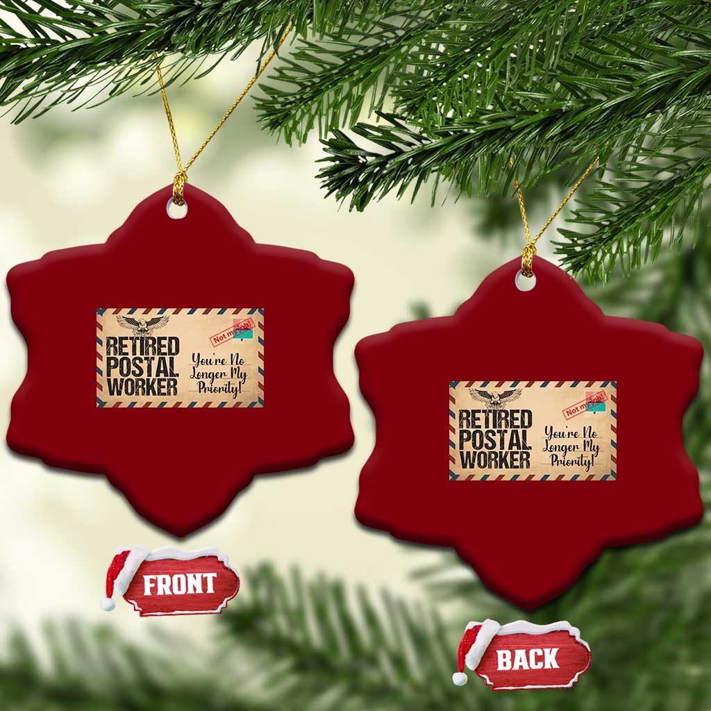 Retired Postal Worker Ceramic Ornament No Longer My Priority Retirement Gifts - Wonder Print Shop