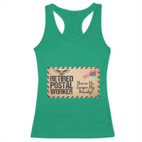 Retired Postal Worker Racerback Tank Top No Longer My Priority Retirement Gifts - Wonder Print Shop