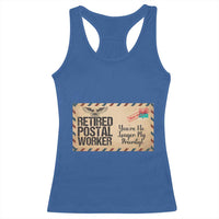Retired Postal Worker Racerback Tank Top No Longer My Priority Retirement Gifts - Wonder Print Shop