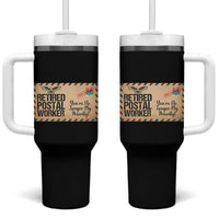 Retired Postal Worker Tumbler With Handle No Longer My Priority Retirement Gifts - Wonder Print Shop
