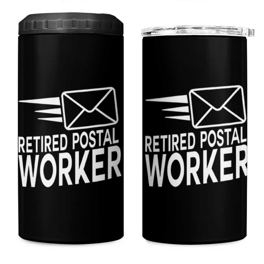 Retired Postal Worker 4 in 1 Can Cooler Tumbler Mailman Postman Retirement Gifts - Wonder Print Shop