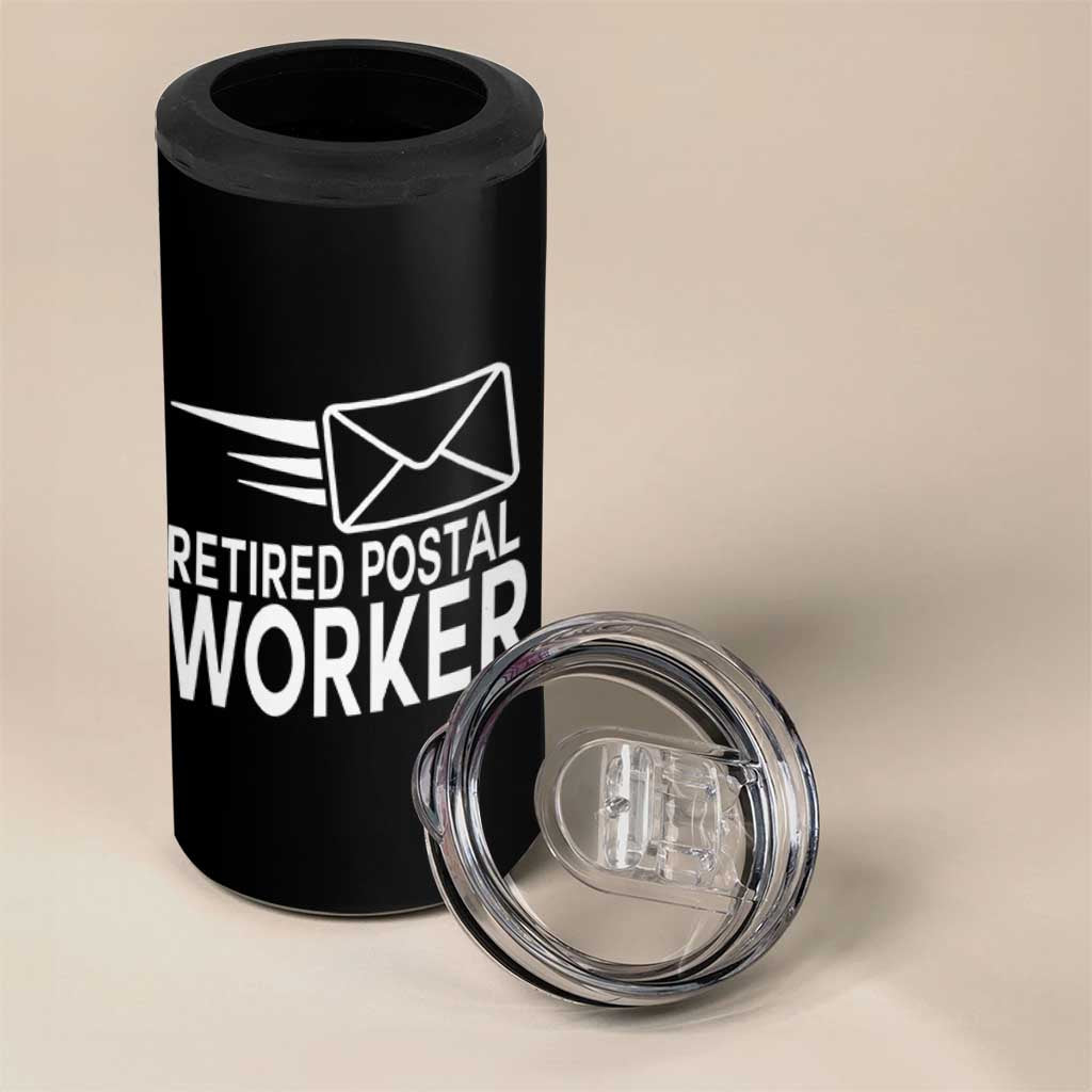 Retired Postal Worker 4 in 1 Can Cooler Tumbler Mailman Postman Retirement Gifts - Wonder Print Shop