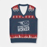 Retired Postal Worker V-Neck Knit Sweater Vest Mailman Postman Retirement Gifts - Wonder Print Shop