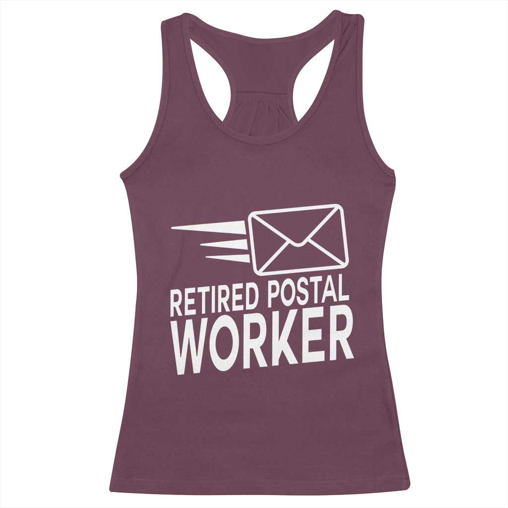 Retired Postal Worker Racerback Tank Top Mailman Postman Retirement Gifts - Wonder Print Shop