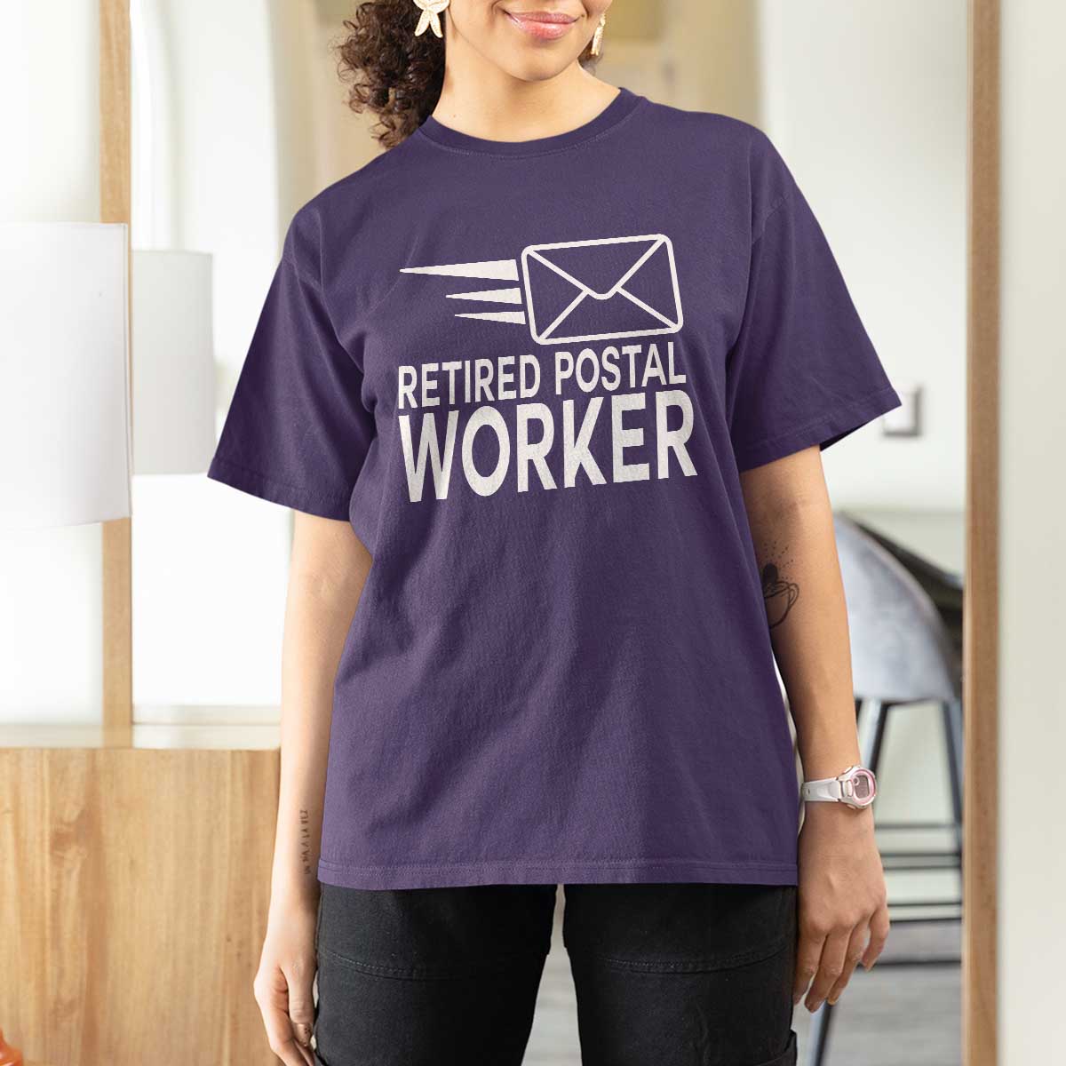Retired Postal Worker T Shirt For Women Mailman Postman Retirement Gifts - Wonder Print Shop