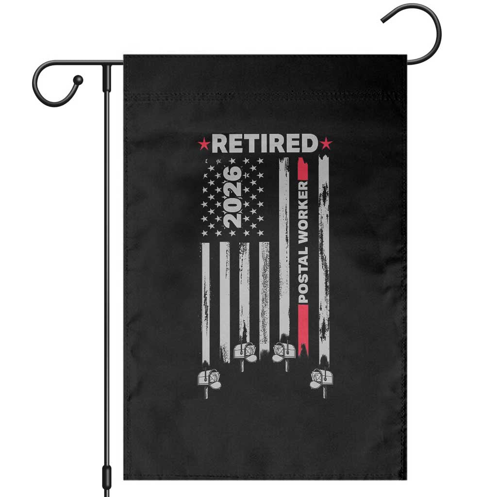 Retired Postal Worker 2026 Garden Flag Retro US Flag Mailman Postman Retirement Gifts - Wonder Print Shop