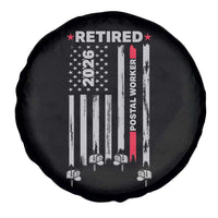 Retired Postal Worker 2026 Spare Tire Cover Retro US Flag Mailman Postman Retirement Gifts - Wonder Print Shop