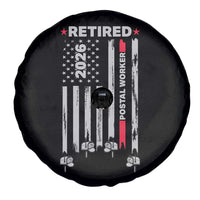 Retired Postal Worker 2026 Spare Tire Cover Retro US Flag Mailman Postman Retirement Gifts - Wonder Print Shop