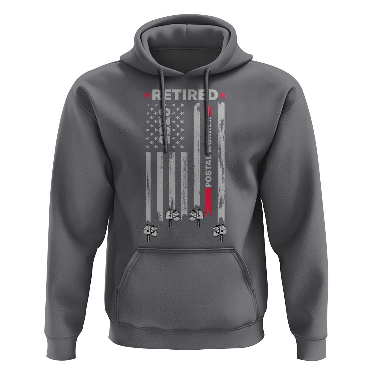 Retired Postal Worker 2026 Hoodie Retro US Flag Mailman Postman Retirement Gifts - Wonder Print Shop