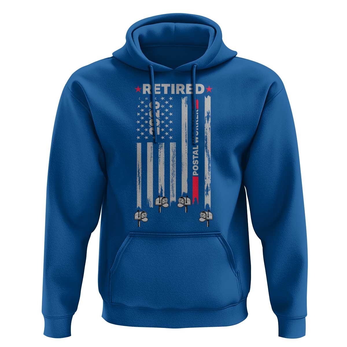 Retired Postal Worker 2026 Hoodie Retro US Flag Mailman Postman Retirement Gifts - Wonder Print Shop