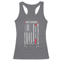 Retired Postal Worker 2026 Racerback Tank Top Retro US Flag Mailman Postman Retirement Gifts - Wonder Print Shop