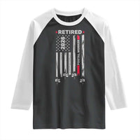 Retired Postal Worker 2026 Raglan Shirt Retro US Flag Mailman Postman Retirement Gifts - Wonder Print Shop