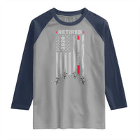 Retired Postal Worker 2026 Raglan Shirt Retro US Flag Mailman Postman Retirement Gifts - Wonder Print Shop