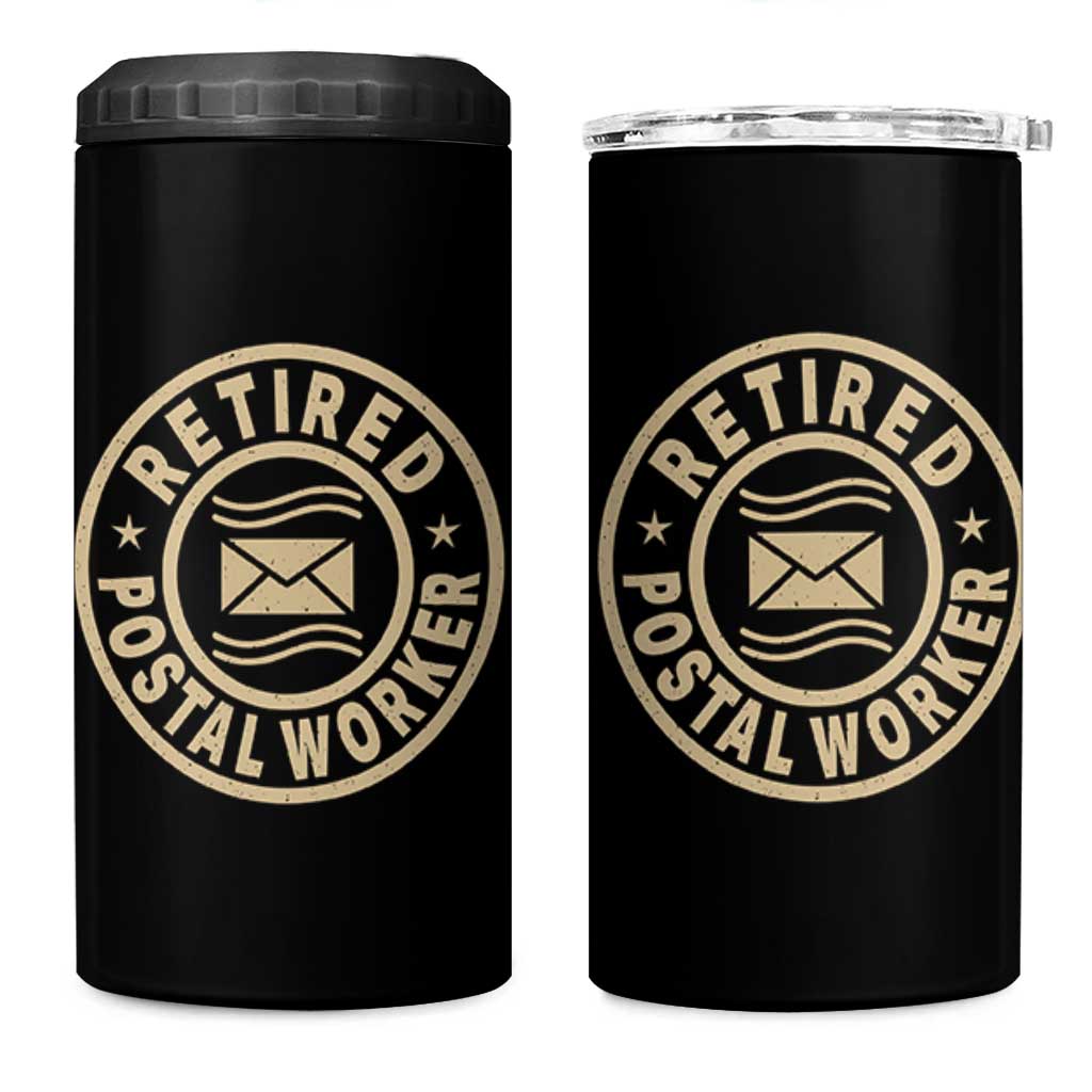 Retired Postal Worker 4 in 1 Can Cooler Tumbler Mailman Postman Vintage Retirement Gifts - Wonder Print Shop