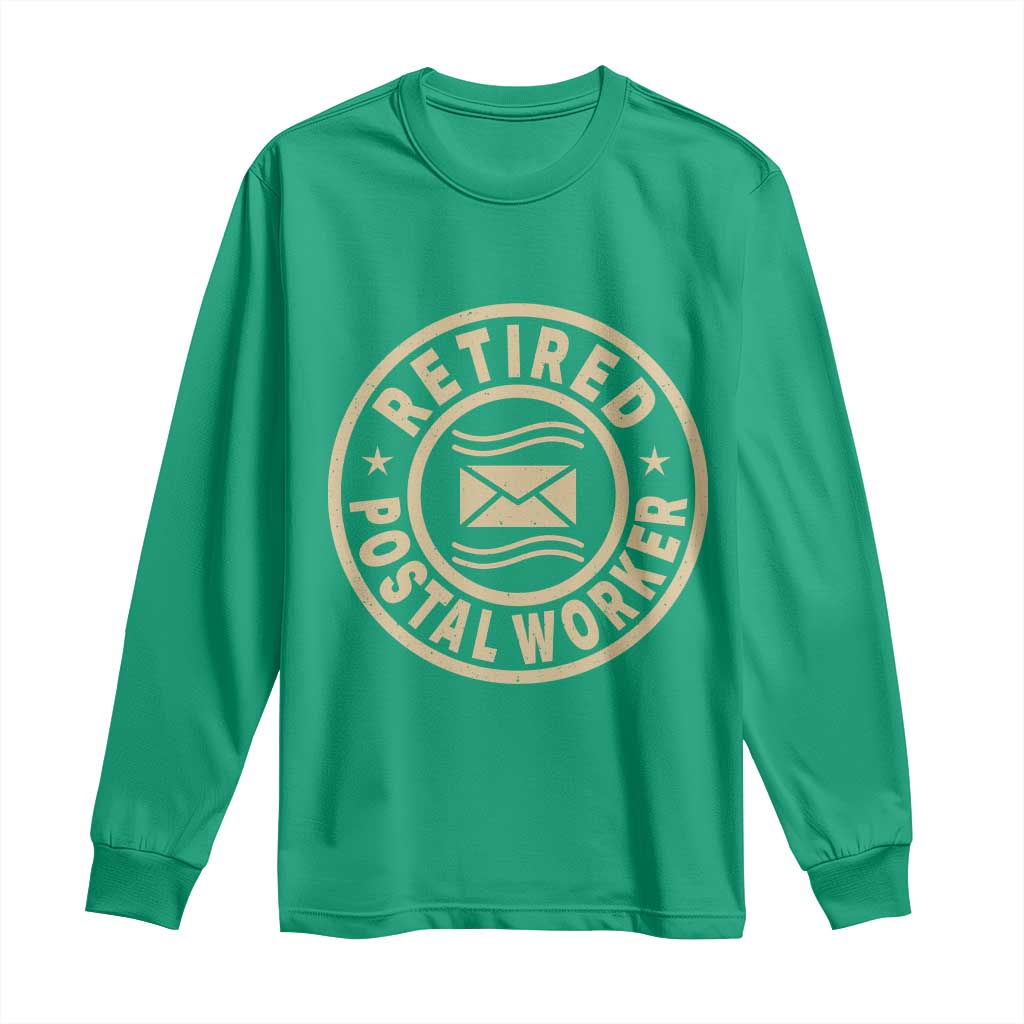 Retired Postal Worker Long Sleeve Shirt Mailman Postman Vintage Retirement Gifts - Wonder Print Shop