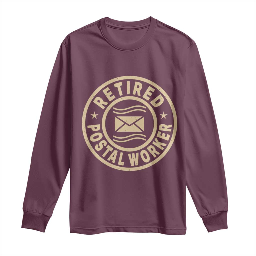Retired Postal Worker Long Sleeve Shirt Mailman Postman Vintage Retirement Gifts - Wonder Print Shop