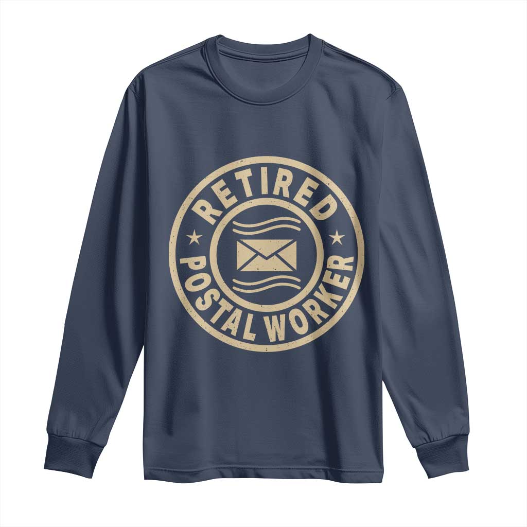Retired Postal Worker Long Sleeve Shirt Mailman Postman Vintage Retirement Gifts - Wonder Print Shop