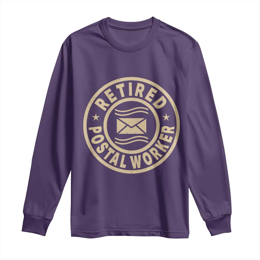 Retired Postal Worker Long Sleeve Shirt Mailman Postman Vintage Retirement Gifts - Wonder Print Shop