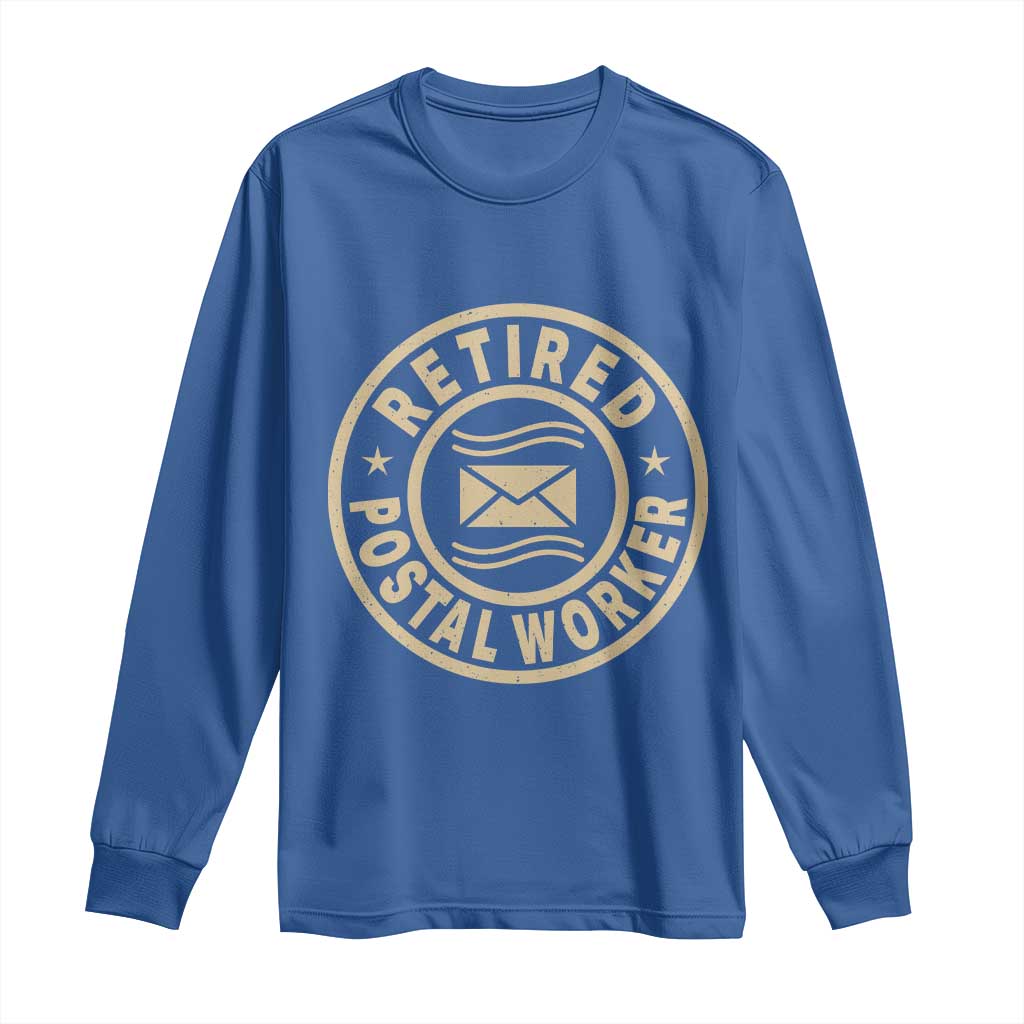 Retired Postal Worker Long Sleeve Shirt Mailman Postman Vintage Retirement Gifts - Wonder Print Shop