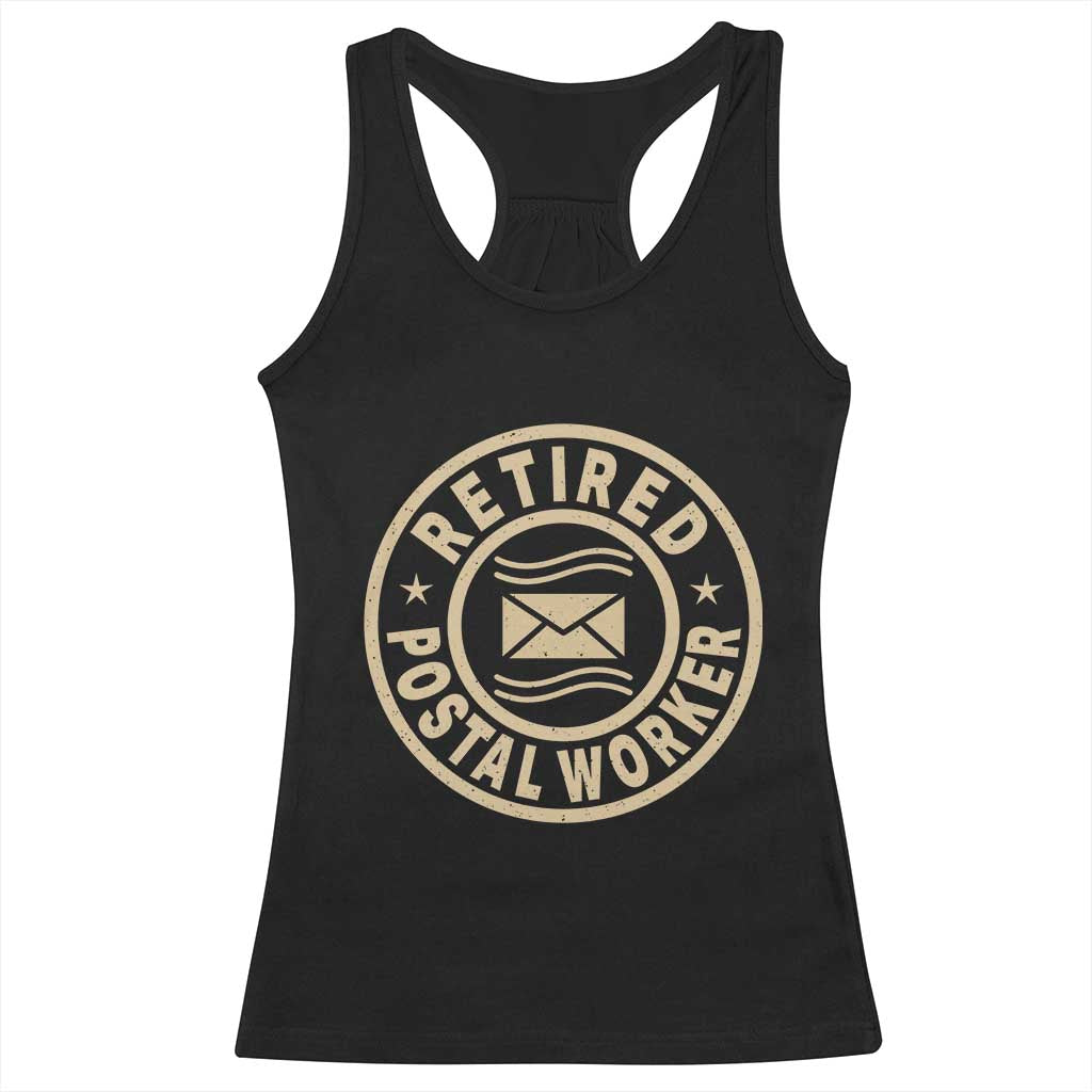 Retired Postal Worker Racerback Tank Top Mailman Postman Vintage Retirement Gifts - Wonder Print Shop